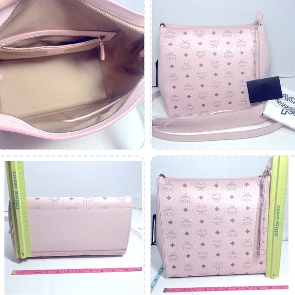 BNWT MCM MEDIUM AREN SOFT PINK HOBO SHOULDER CROSSBODY BAG - Picture 12 of 15
